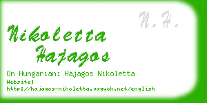 nikoletta hajagos business card